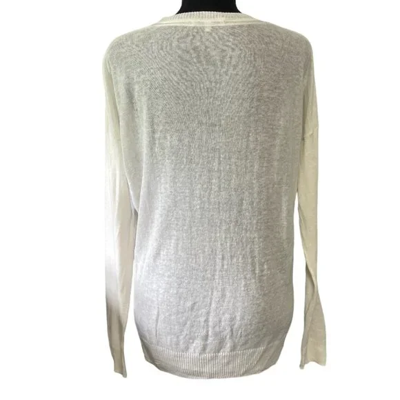 Madewell cream v-neck lightweight sweater - Picture 3 of 4